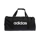 Mala Adidas Duffel Linear Preto e Branco - Média