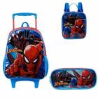 Mala com Rodas 16 + lancheira + estojo - Spider Man X1 - 11650 - Artigo Escolar