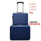 Mala de bordo 9kg com frasqueira ABS N18 conjunto mala de viagem ANAC com roda 360 - chicvida