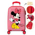 Mala de Viagem Bordo Infantil Escolar Minnie Disney Original 360 com Senha - Luxcel