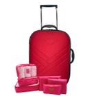 Mala de Viagem Falcon Rodinhas Medidas de Bordo ANAC 55x35x25cm + Organizadores