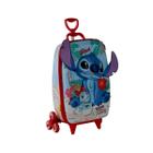 Mala Mochila Rodinha Stitch Praia 3d Azul Escolar Meninas