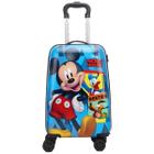 Mala Rodinha Infantil Viagem Rigida Mickey Azul Escolar 360º Xeryus