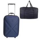 Mala Viagem Azul Marinho Até 10kg De Bordo De Mão Bolsa Cabine Avião + Bolsa Sacolão Multiuso Tnt - felix