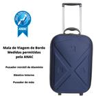 Mala Viagem Azul Marinho Até 10kg De Bordo De Mão Bolsa Cabine Avião Tamanho Liberado pela ANAC - felix