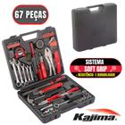 Maleta De Chaves E Ferramentas Kajima JFH67P Com 67 Peças Sistema Soft Grip Maior Durabilidade