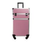 Maleta de Maquiagem Profissional Com Divisórias e Rodinhas 2 Andares