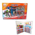 Maleta de pintura infantil kit escolar estojo canetinhas lápis 68 peças