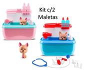 Maleta infantil Dr Canino acessórios médico pet kit c/2 Roma Brinquedos