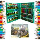 Maleta Infantil Pintura 150 Peças Estojo Escolar Dinossauro - BLACK WATCH