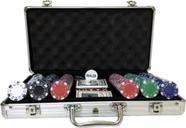 Maleta Kit Jogo Poker 300 Fichas Oficiais, Baralho, Dados