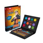 Maleta Naruto Shippuden Artística Infantil - Kit 24 Peças Aquarela + Pincel + Giz de Cera + Apontador + Borracha + Lapis preto - TRIS