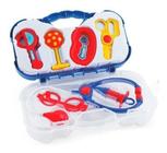 Maletinha Brinquedo Mini Doutor Menino Azul Maleta C/ 7 Acessórios Médico - Paki Toys