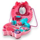 Maletinha Infantil Bolsa Cabeleireira Brinquedo Kit 16 Peças Rosa Completa