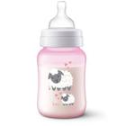 Mamadeira Anti Cólica Philips Avent Desenho Ovelha de 260 ml - Cor Rosa