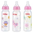 Mamadeira bebe estampada bico normal 240ml - nuby