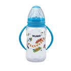 Mamadeira Big Natural 330ml com Alça Bico Ortodôntico Azul - Kuka