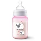 Mamadeira Clássic Avent Ovelha Rosa Decorada 1m+ 260ml