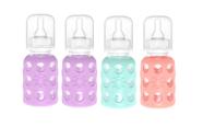 Mamadeira de Vidro Lifefactory 120ml com Capa de Silicone - Pacote com 4