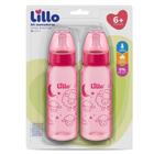 Mamadeira Lillo Divertida Kit 2 Peças Bico 6mm, Rosa 240ml - Titan