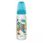 Mamadeira lillo divertida silicone ortodôntica 240ml - cor azul