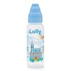 Mamadeira Lolly Tip Bico de Silicone Ortodôntico Líquidos Ralos Desenhos Sortidos Azul 240ml