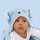 Mami Bichuus Cobertor Manta De Microfibra Com Capuz Bebê - Azul - Papi