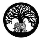 Mandala Árvore Da Vida Preto Com Elefante da Fortuna 40cm
