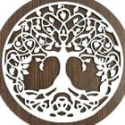 Mandala Arvore Vida - MDF - Branco - Meditação Decoração - 10cm