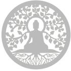 Mandala Buda - MDF - Branco - Placa Parede - 20cm - Cy'Arts e Decoração