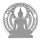 Mandala de MDF Buda Prateado / Prata Metálico 20cm - Modelo D