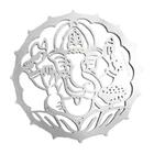 Mandala de MDF Ganesha Prateada 20cm - Modelo C
