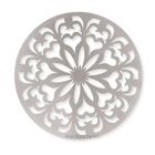 Mandala de MDF Prateada Metálico / Prata / Cinza 30cm - Modelo A