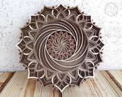 Mandala Espiral Em Camadas Relevo Decoração 3d 44cm