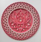 Mandala Flor De Lótus Relevo 3d Multicamadas Rosa 29cm