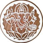 Mandala Ganesha - MDF - Branco - Placa Parede - 10cm
