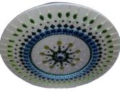 Mandala S/espelho, C/pedraria Em Verde E Pérolas 34cm D