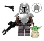 Mandalorian E Baby Grogu Minifigura De Montar Star Wars - alianca geek