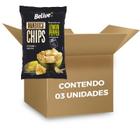 Mandioca Chips Lemon Pepper Sem Glúten Belive contendo 3 pacotes de 50g cada