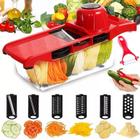 Mandoline Slicer Nicer Fatiador Cortador Legumes 6 Em 1 Lâminas Inox