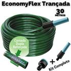 Mangueira 1/2 Trançada 30M Verde Economyflex - Kit Completo