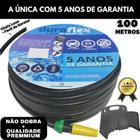 Mangueira 100 Metros Preta Luxo Chata - Completa c/ Suporte - Duraflex