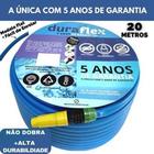 Mangueira 20 Metros Azul Chata Super Flexível - Kit Completo