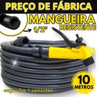 Mangueira de Jardim 10 Metros Grossa 1/2'' Resistente Reforçada Flexivel Forte com Esguicho e Conector Pronta para Usar