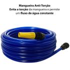 Mangueira de Jardim Antitorção Azul Parede Reforçada com Esguicho e União