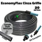 Mangueira de jardim trançada EconomyFlex Cinza Griffe 20 Mts Duraflex