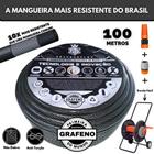 Mangueira de Jardim Ultra Resistente 100 M. com Carrinho Enrolador - GrafenoFlex Grafitte