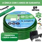 Mangueira de Jardim Verde Trançada 50 Metros + Suporte