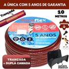 Mangueira de Quintal Vermelha Trançada 10 Mt + Suporte - DuraFlex