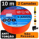 Mangueira Doméstica 10 Metros Laranja Chata + Suporte - DuraFlex